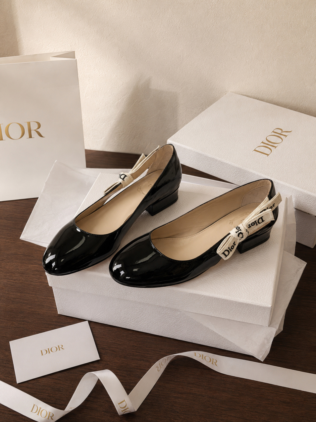 Dior Patent Leather Low Heel Ballet Flats