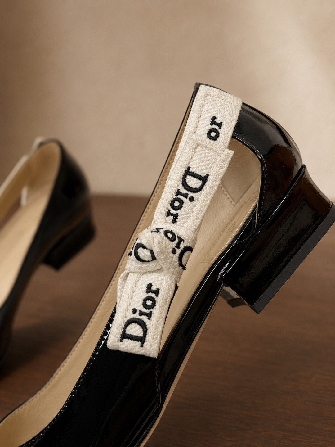 Dior Patent Leather Low Heel Ballet Flats