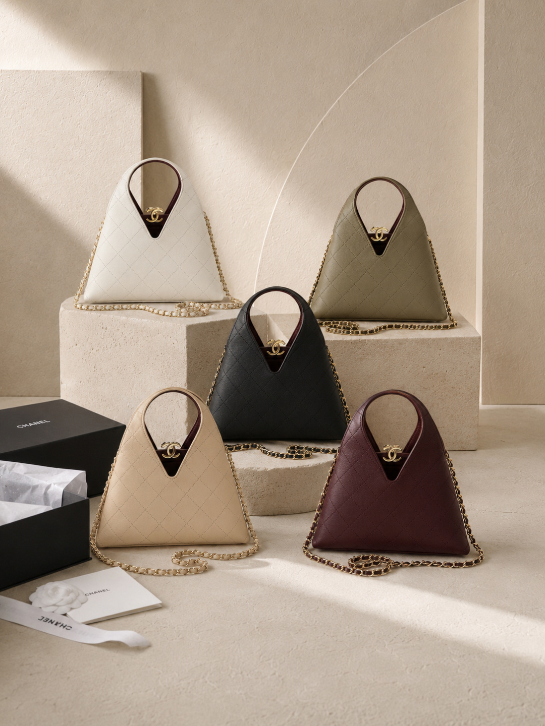 Chanel Quilted Leather Hobo Handbag