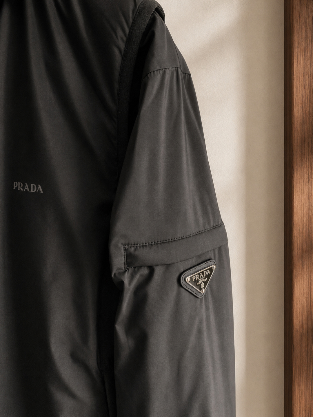 Prada Triangle Logo Hooded Windbreaker Jacket