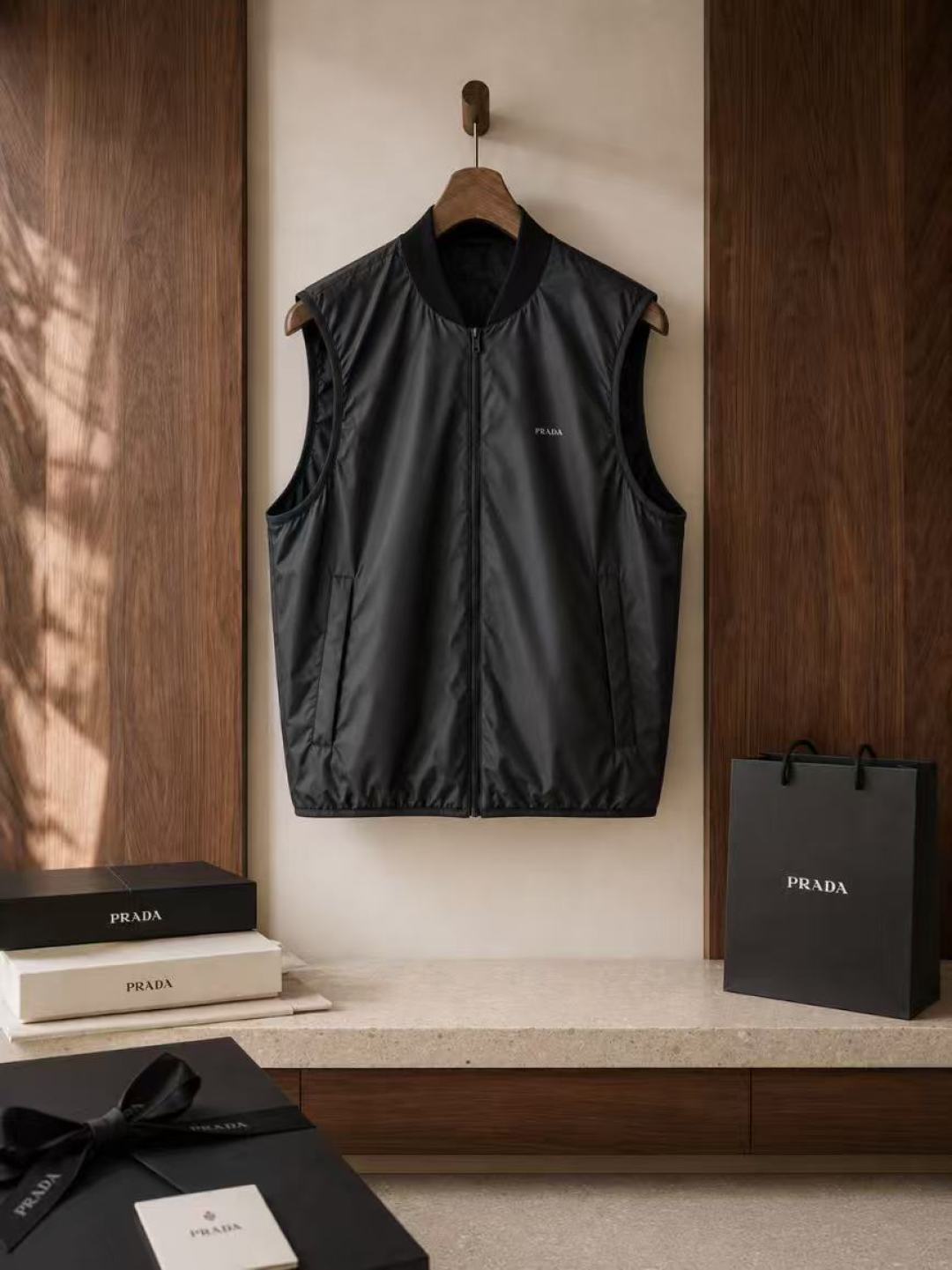 Prada Triangle Logo Hooded Windbreaker Jacket