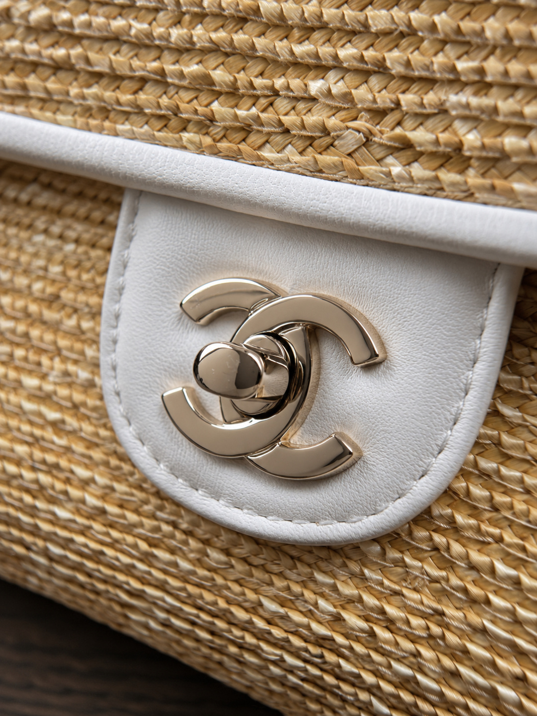 chanel straw woven classic flap shoulder bag