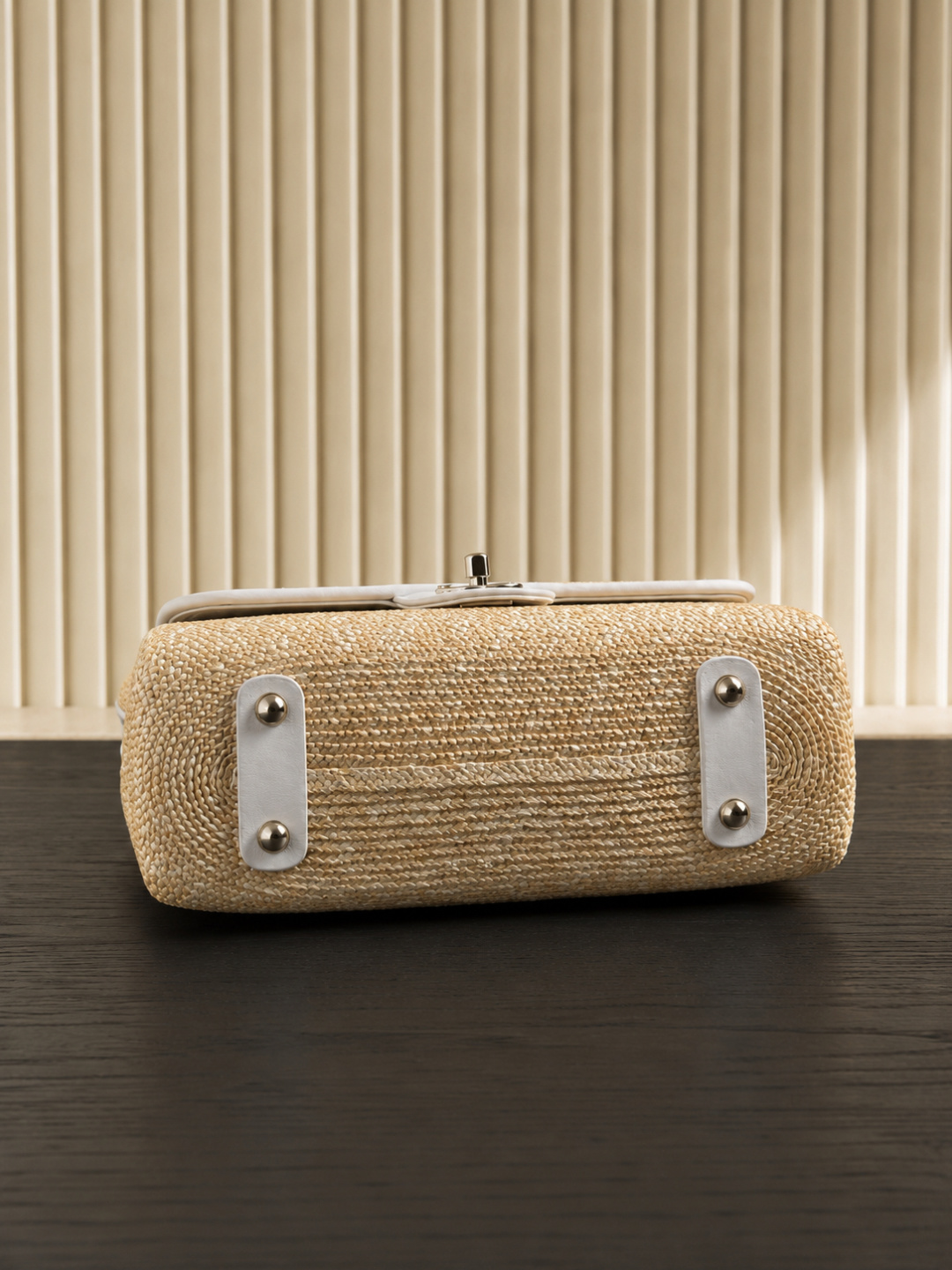 chanel straw woven classic flap shoulder bag