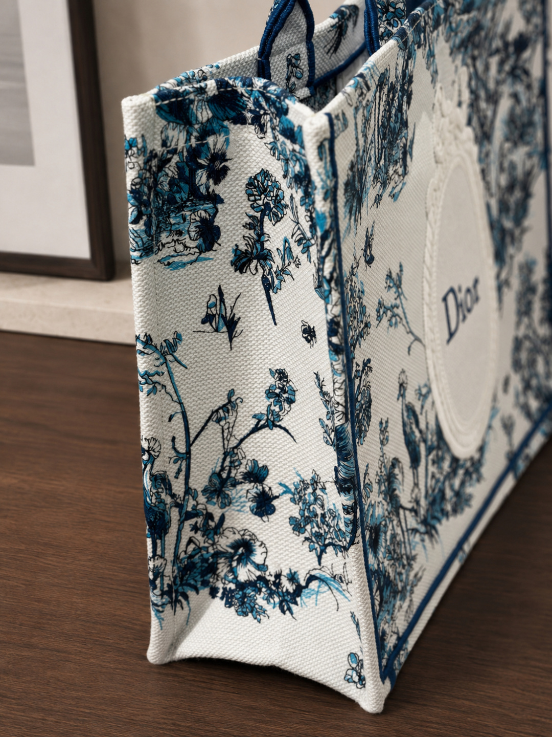 dior large blue toile de jouy book tote