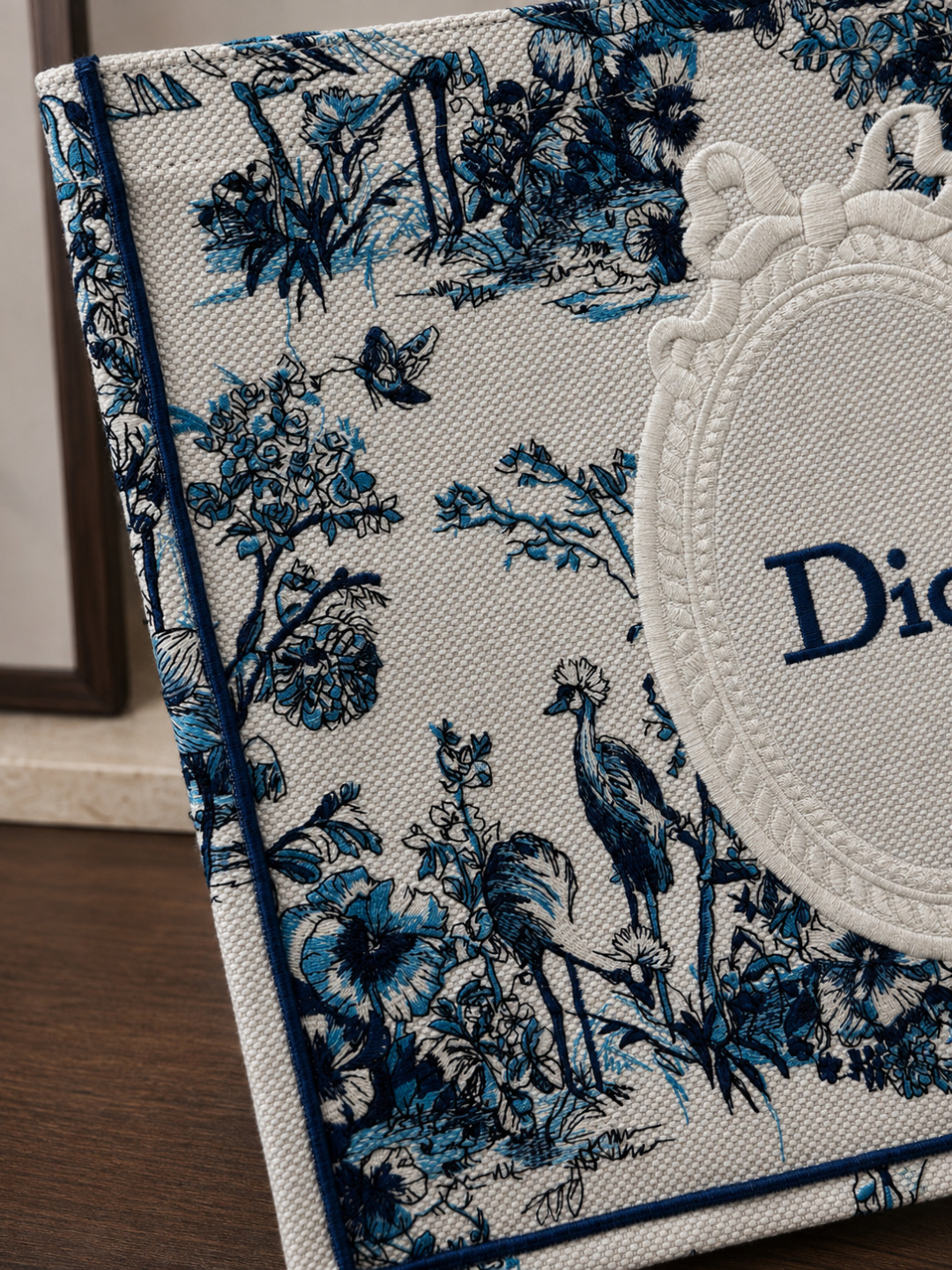 dior large blue toile de jouy book tote