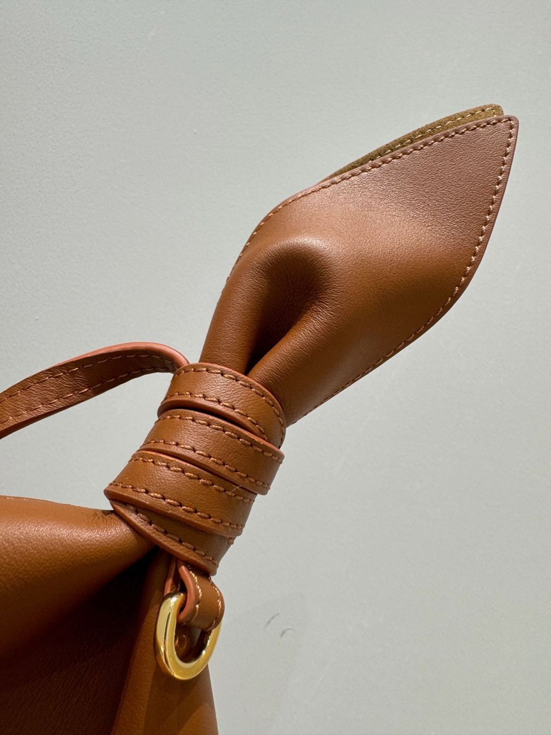 Loewe Brown Leather Knot‑Detail Hobo Shoulder Bag