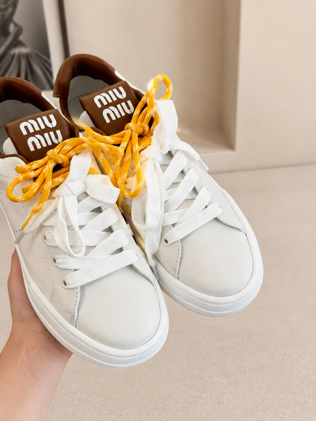 Miu Miu Leather Platform Sneakers