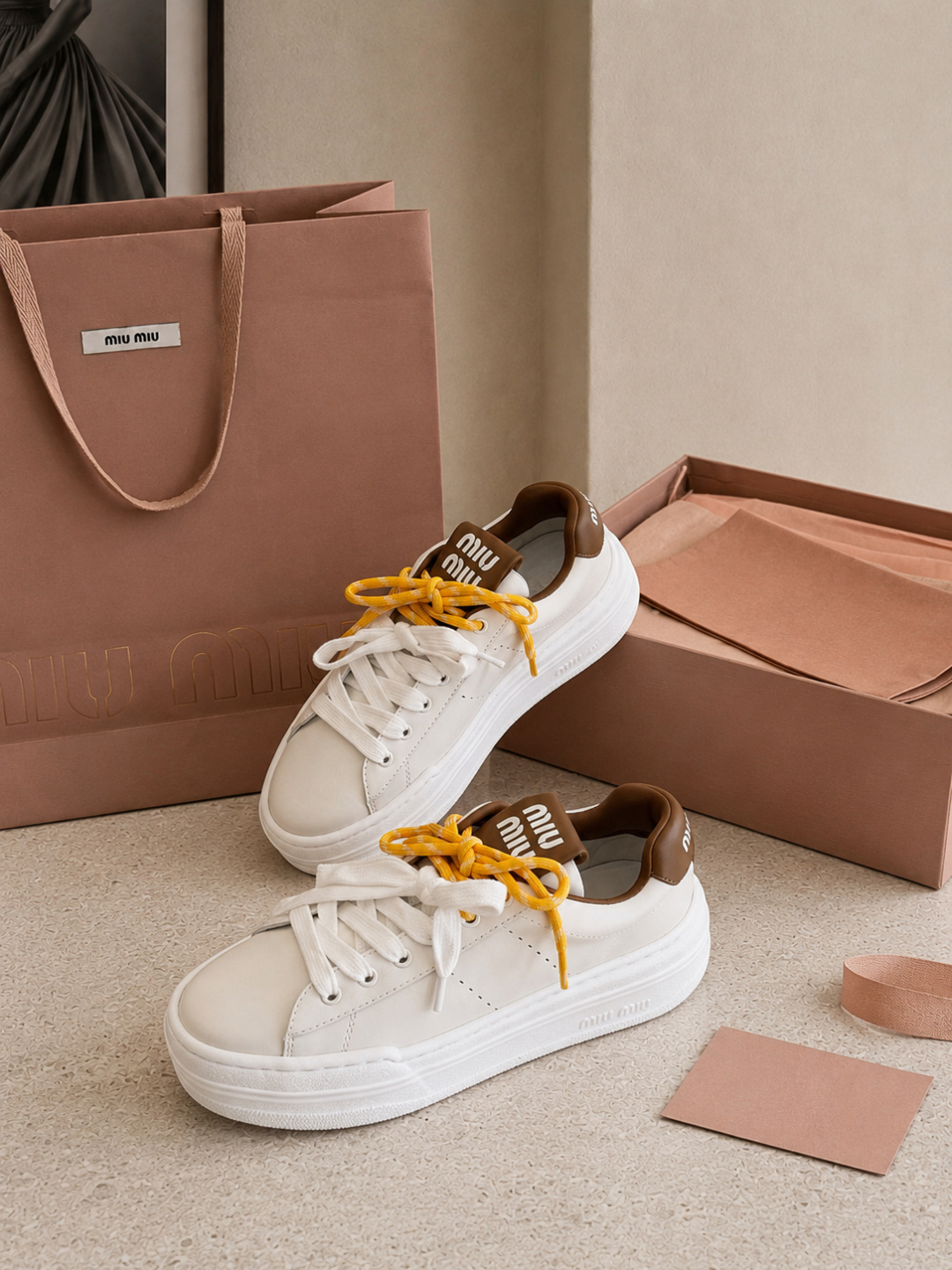 Miu Miu Leather Platform Sneakers