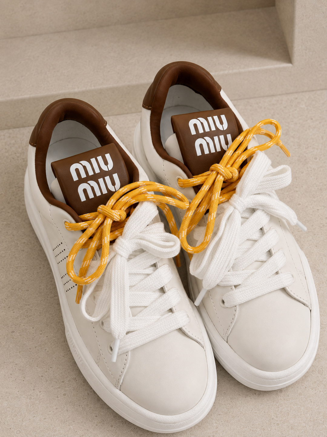Miu Miu Leather Platform Sneakers