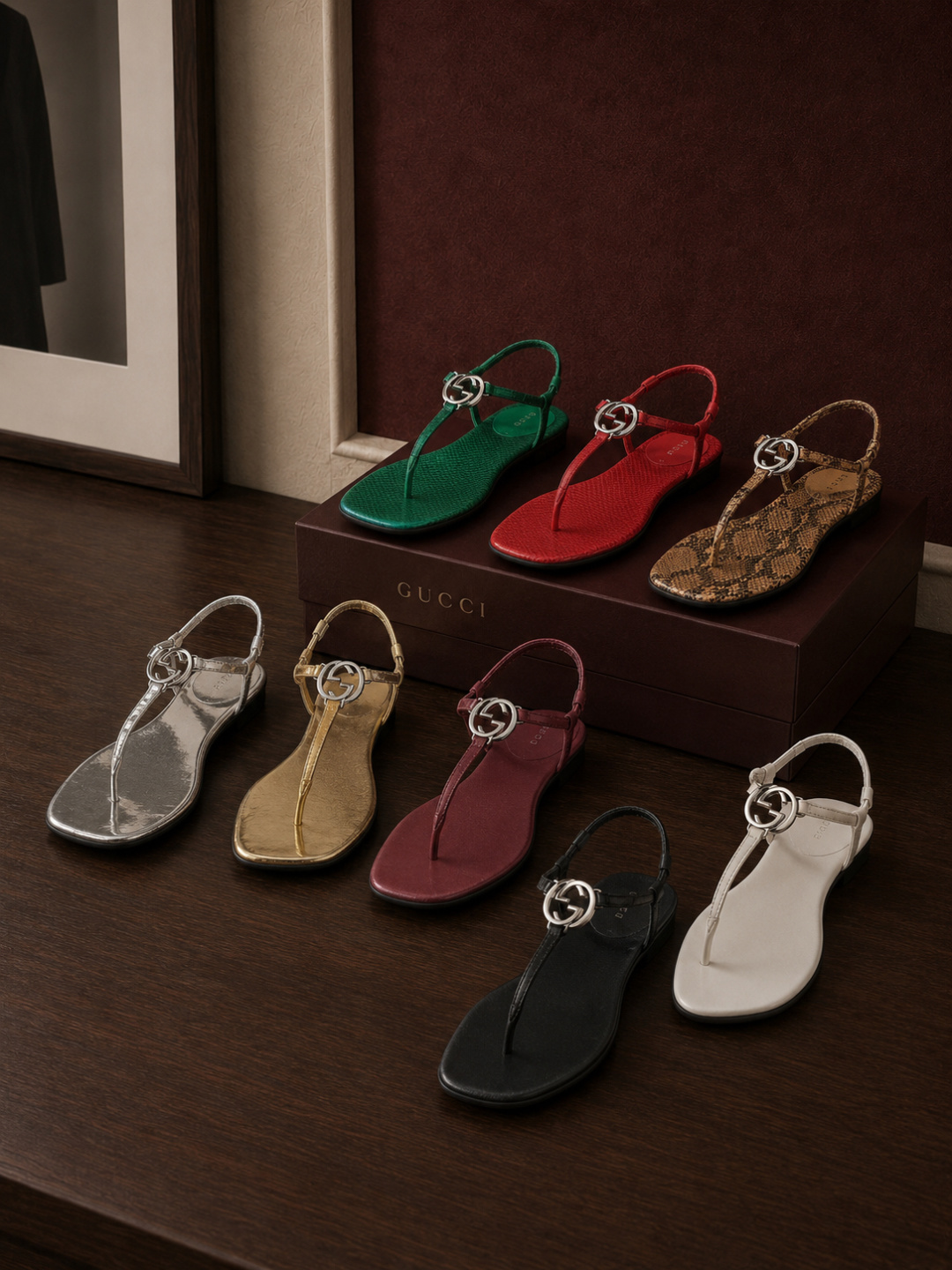 Gucci Interlocking‑G Thong Sandals