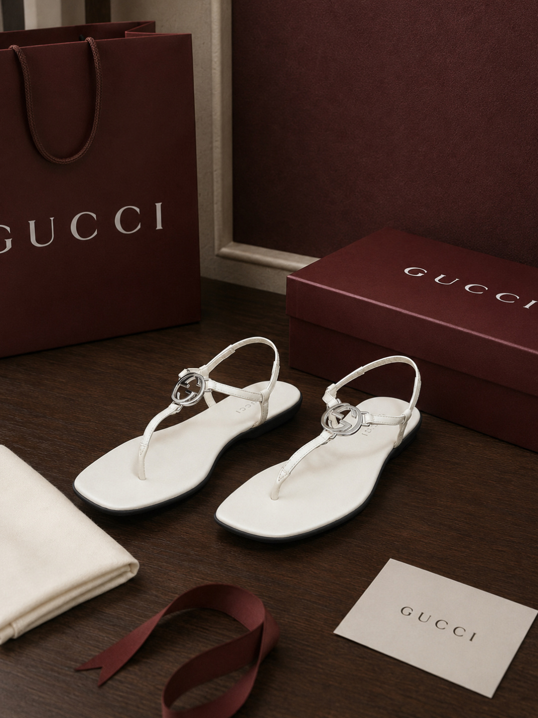 Gucci Interlocking‑G Thong Sandals