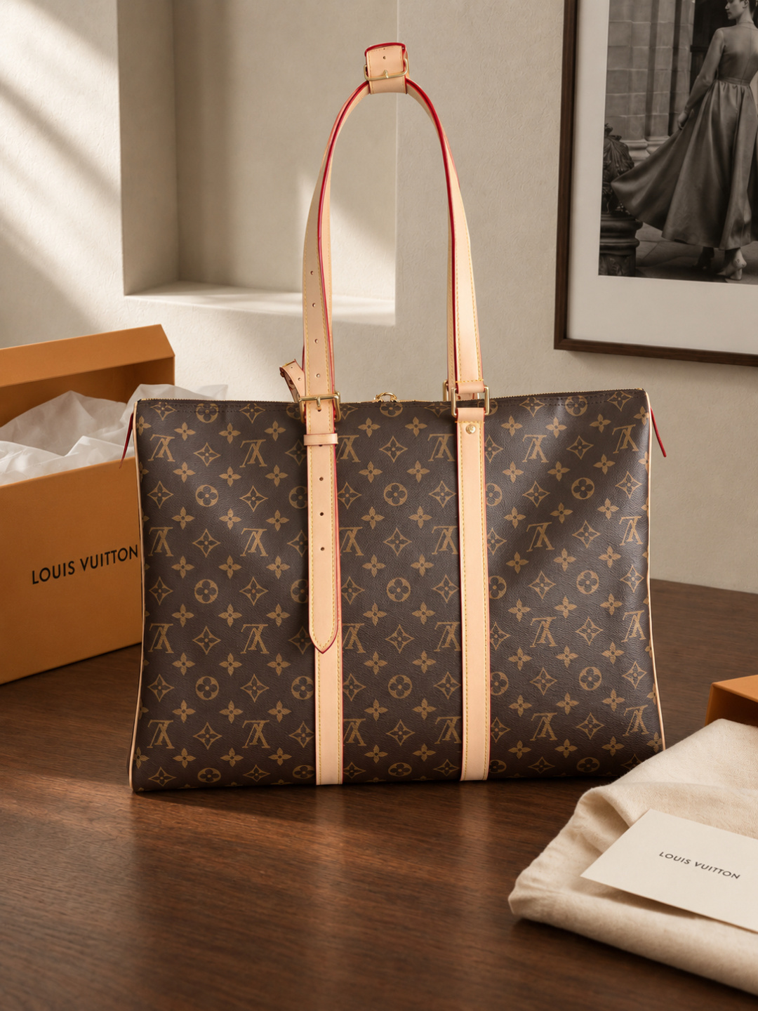 Louis Vuitton Monogram Buckled Tote Bag