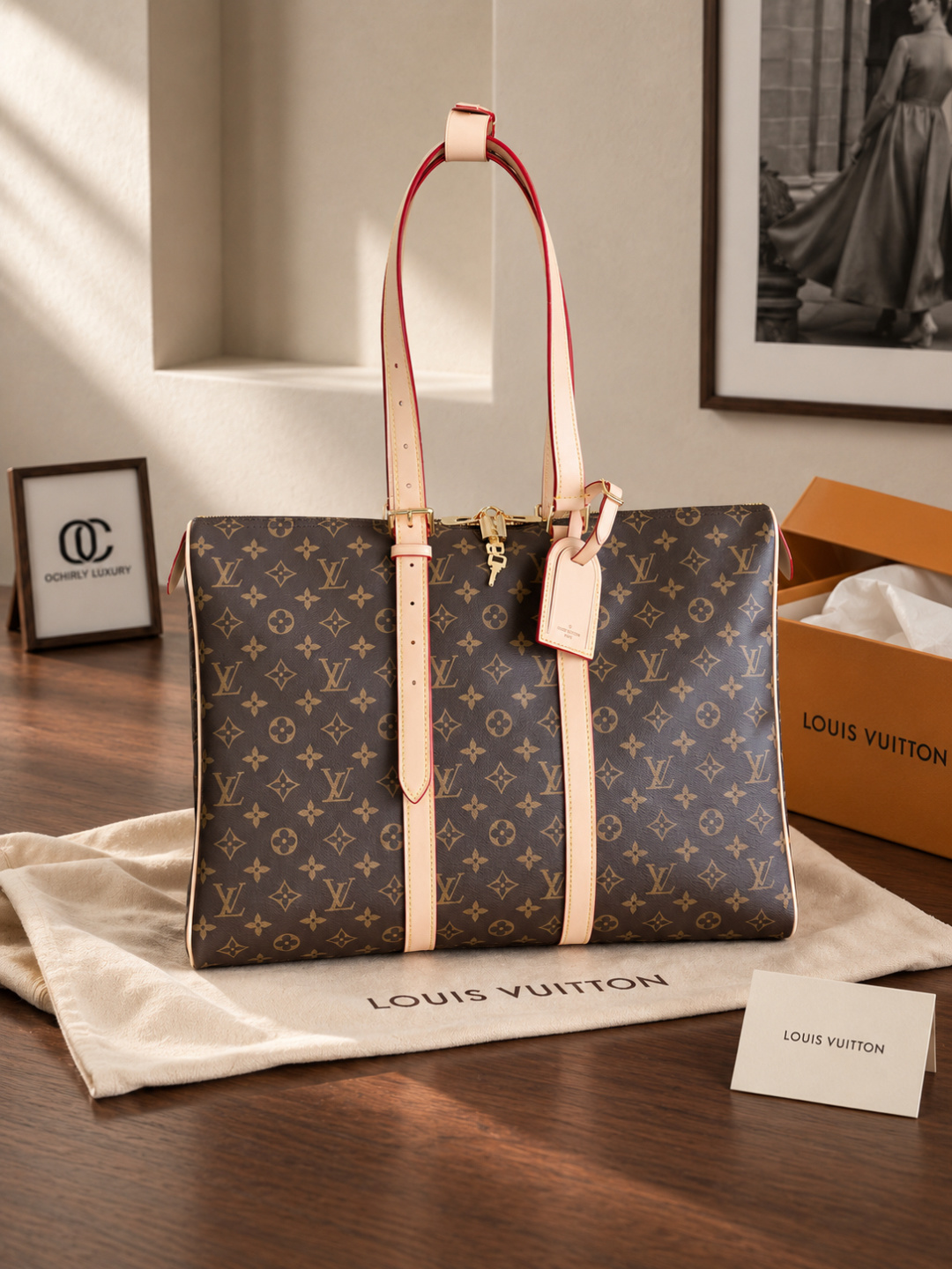 Louis Vuitton Monogram Buckled Tote Bag