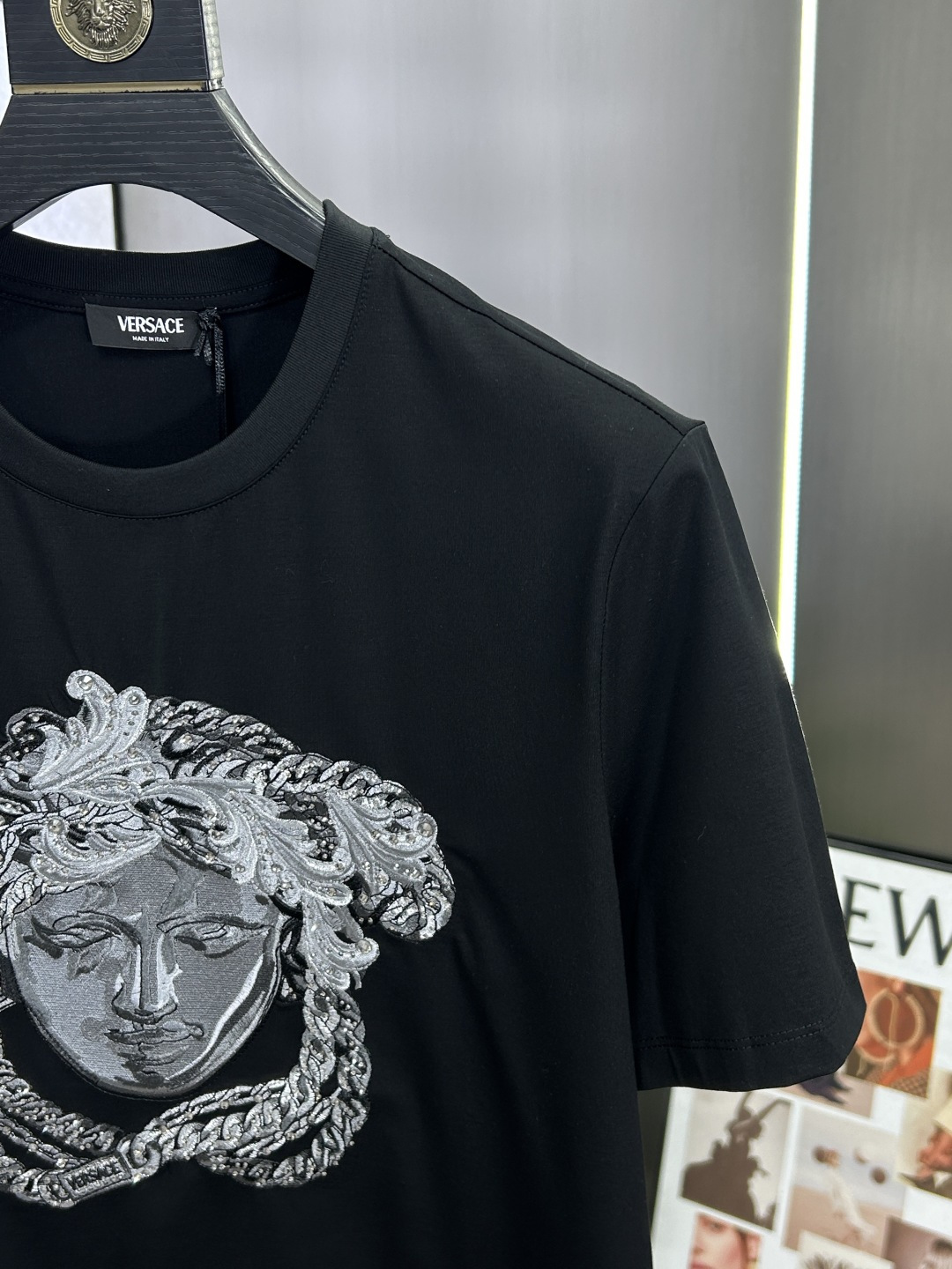 Versace Medusa Crystal Embellished Black Cotton T-Shirt, Short Sleeve 5 cmp i1741986149996 1853 0 3