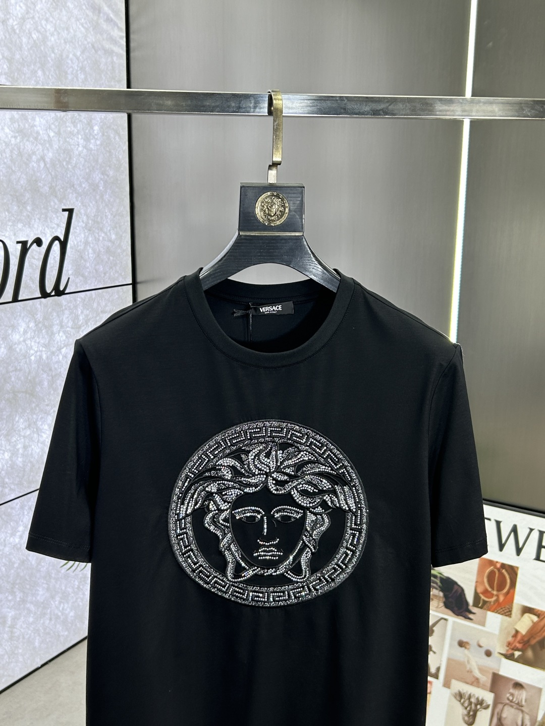 Versace Men's Black Cotton T-Shirt with Embroidered Crystal Medusa, S-4XL 4 cmp i1742066273804 6172 0 2