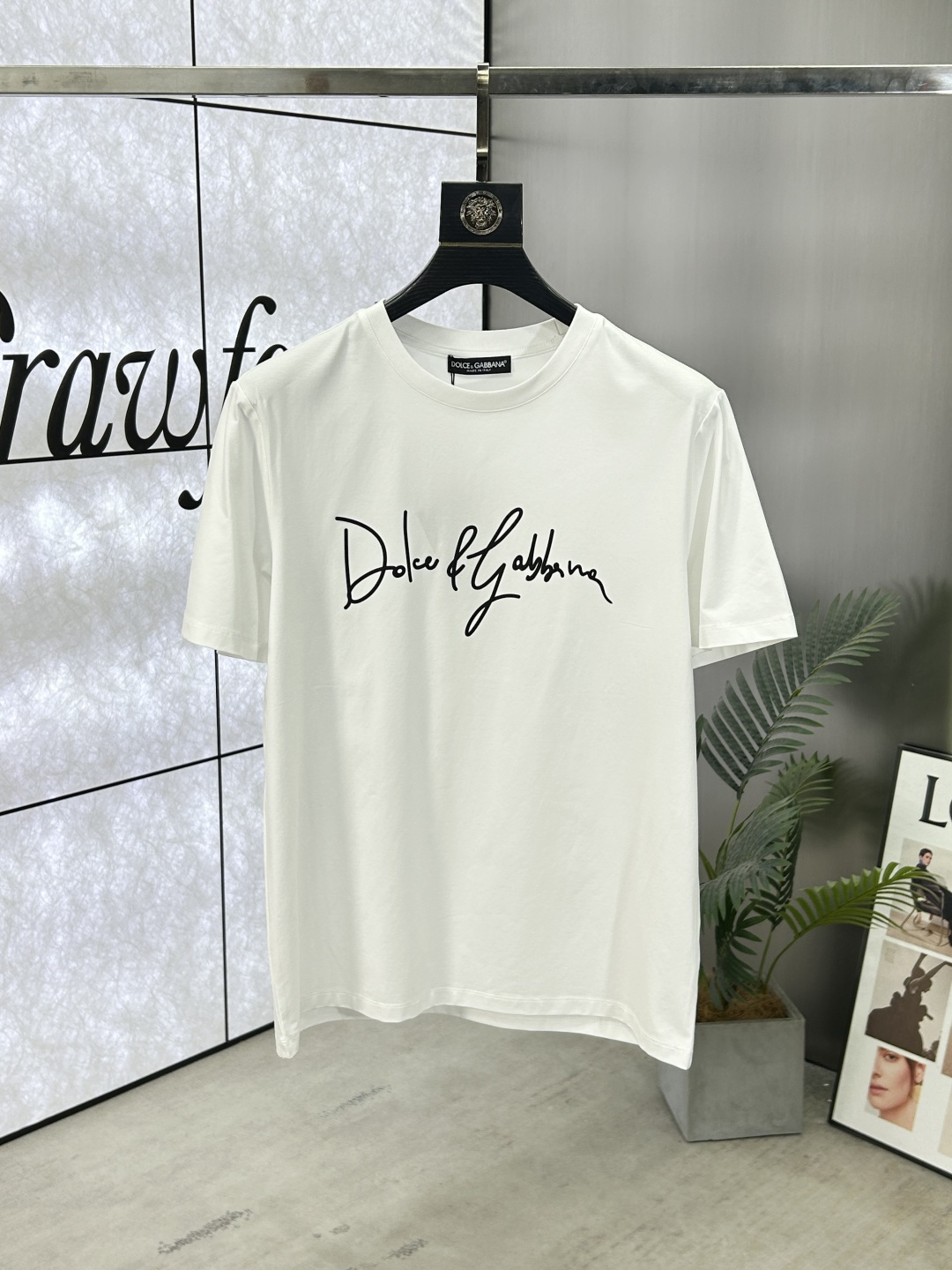 Dolce&Gabbana Men's White Cotton T-Shirt with Signature Logo