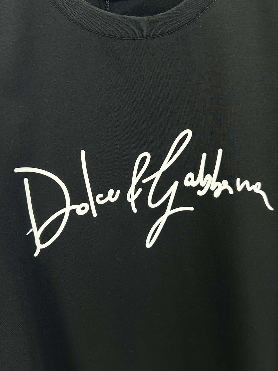 Dolce & Gabbana Men's Black Crew Neck T-Shirt with White Logo Print 6 cmp i1742142535590 8795 0 4