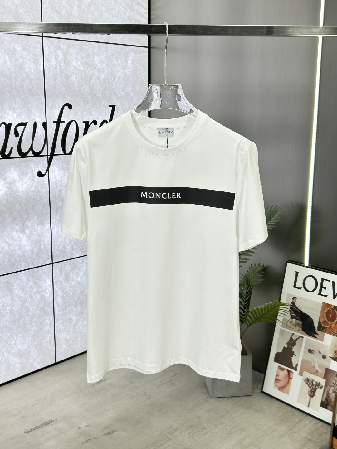 Moncler Men's Logo Graphic Crew Neck T-Shirt Short Sleeve Casual Tee