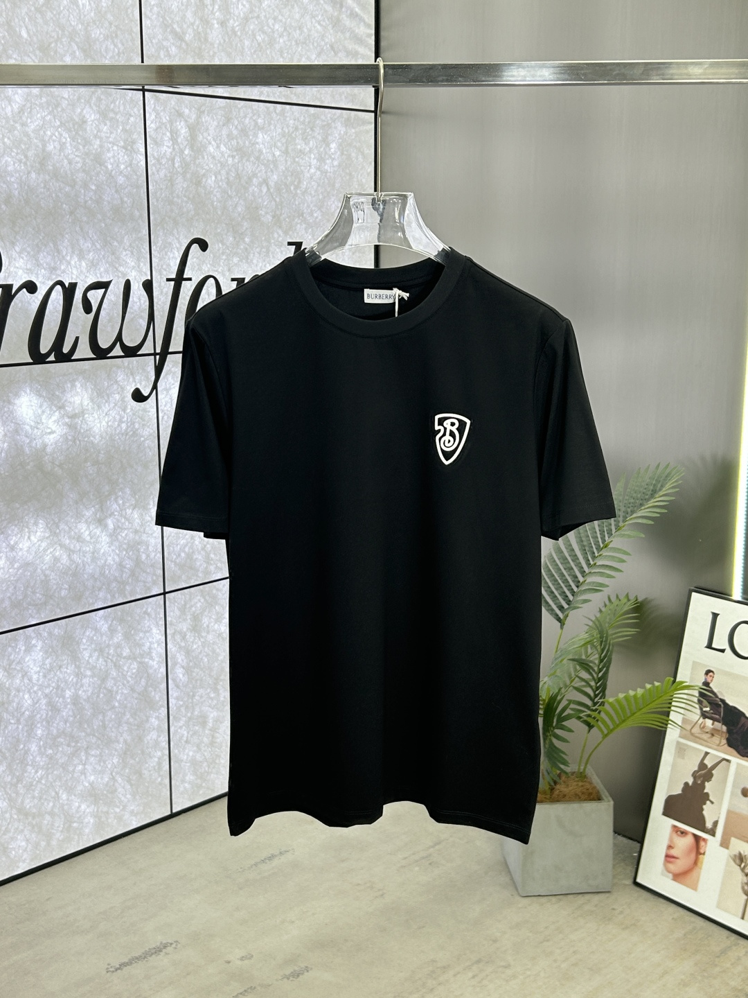 Burberry 25SS Crew Neck T-Shirt with Silicone Logo - Premium Cotton