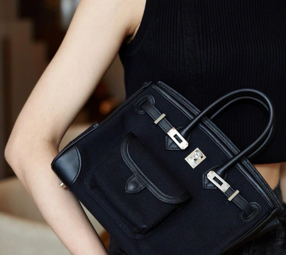 Hermès Black and silver cargo 25 cool day