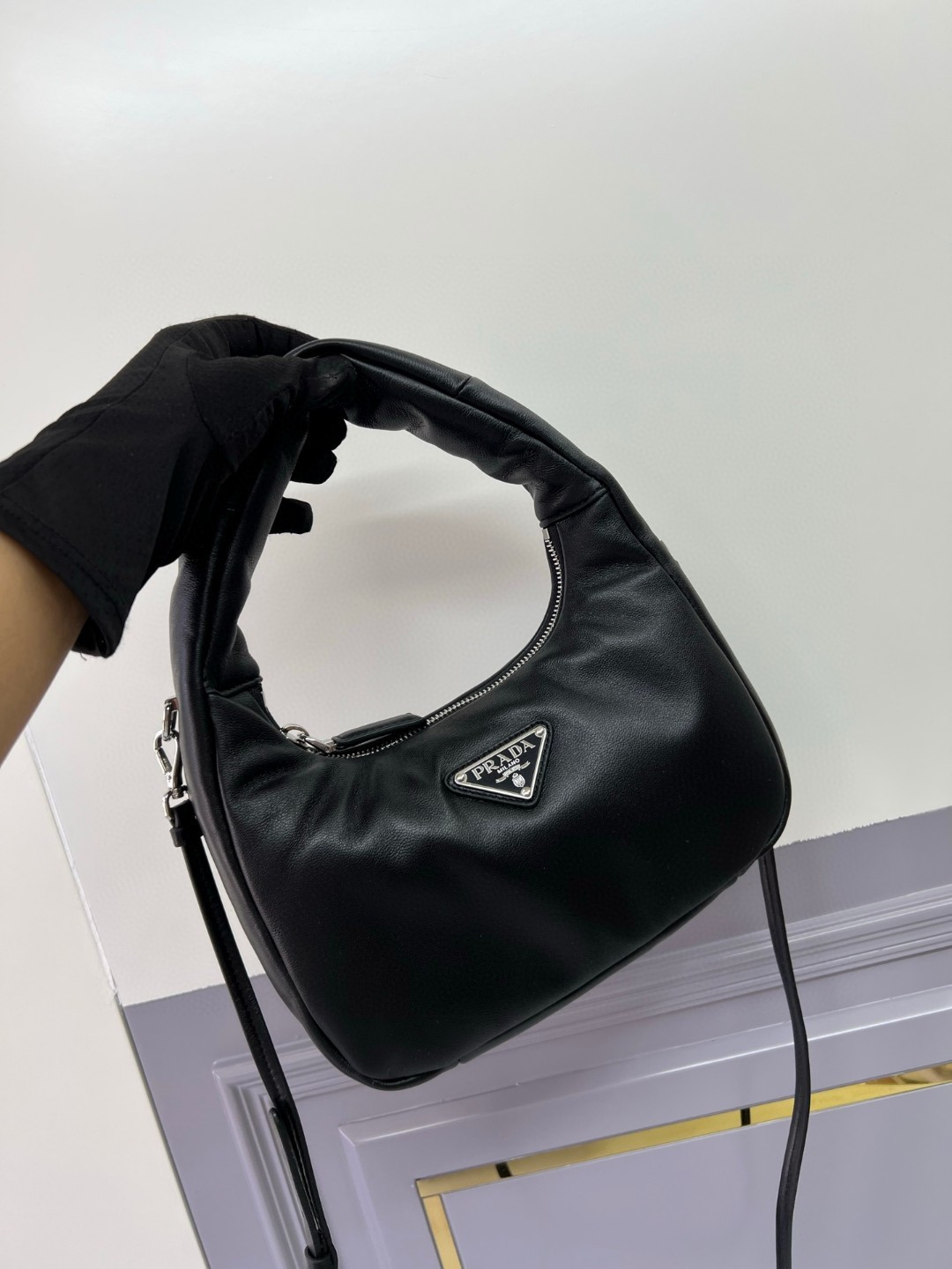 Prada More details! Lambskin Hobo is officially on sale 1BA384