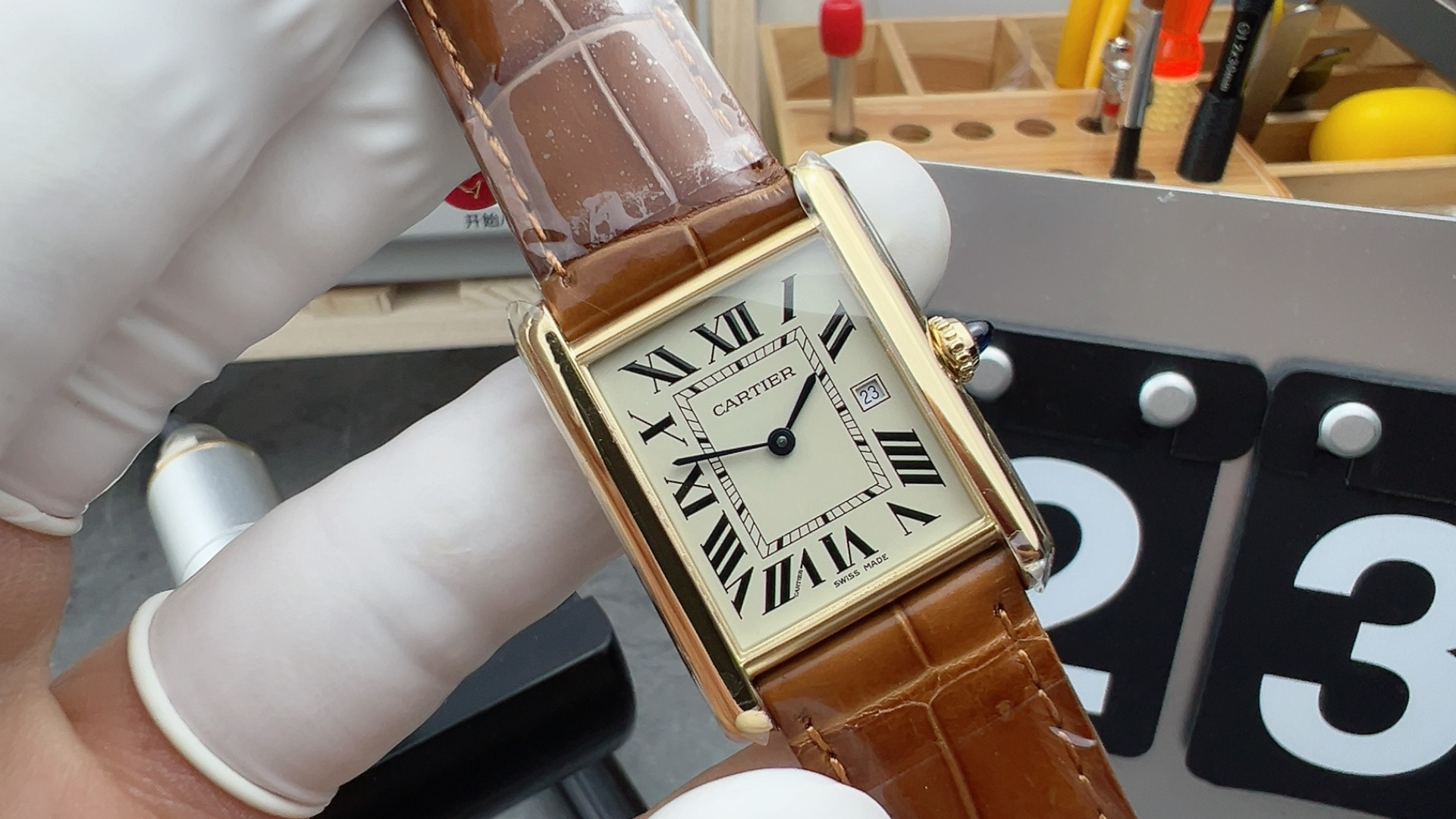 NO:158114,DR Gold Tank Medium, Gold19860909DR黄金坦克中号,,gold,Watch