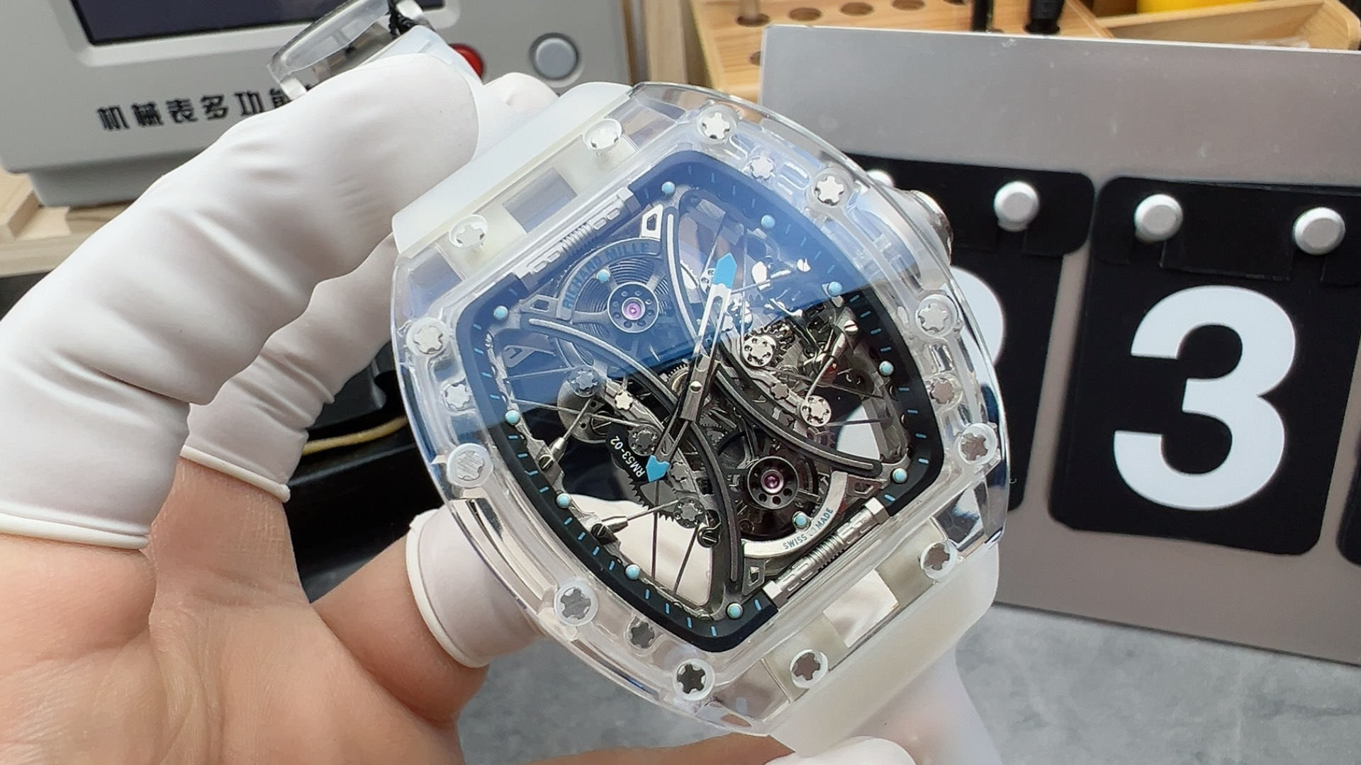 NO:158117,RM53-02 Transparent Shell Tourbillon,19860909RM53-02透明壳陀飞轮,,Watch