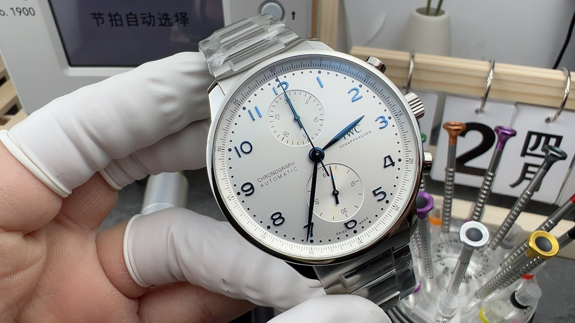 NO:158486,ZF transparent bottom Portuguese steel belt style,19860909ZF透底葡计钢带款,,Watch