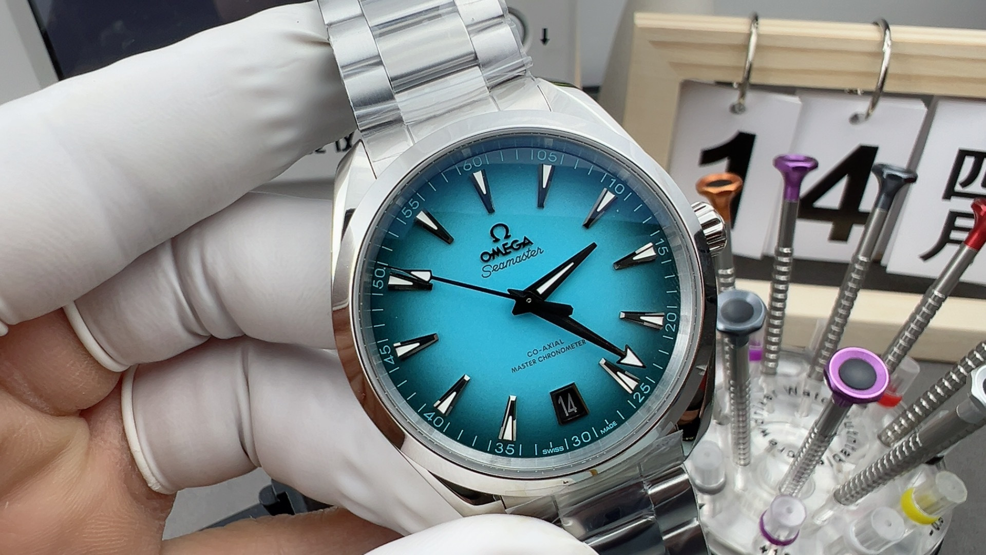 NO:158581,VS new product new color gradient Tiffany blue sea horse, tiffany19860909VS新品新配色渐变蒂芙尼蓝海马,,tiffany,Watch