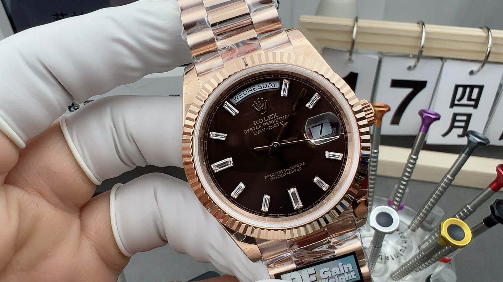 NO:158590,QF counterweight double-living coffee noodles,19860909QF配重双历咖啡面,,Watch