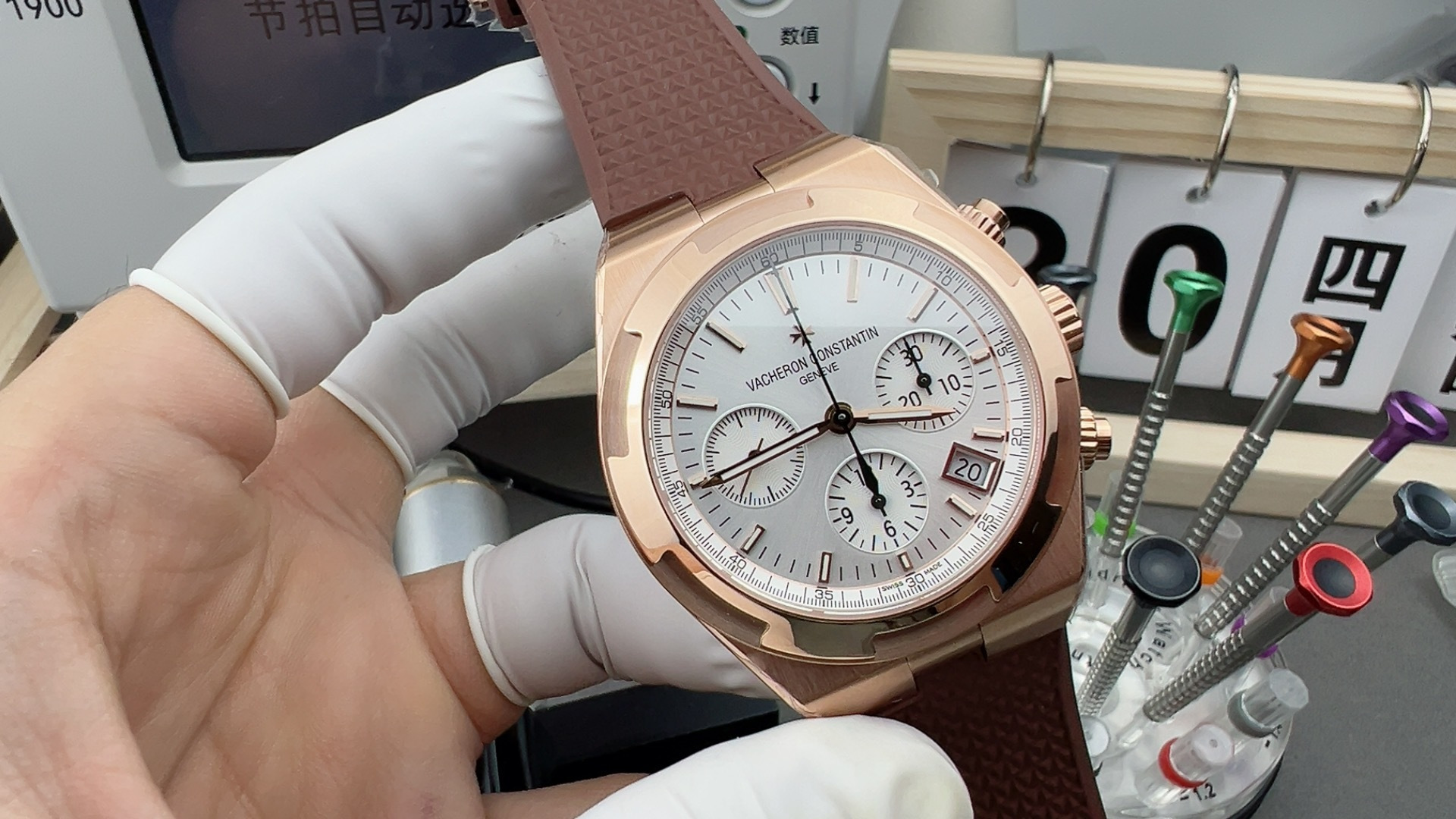 NO:158620,8F rose gold chronograph,198609098F玫瑰金江斯计时,,Watch