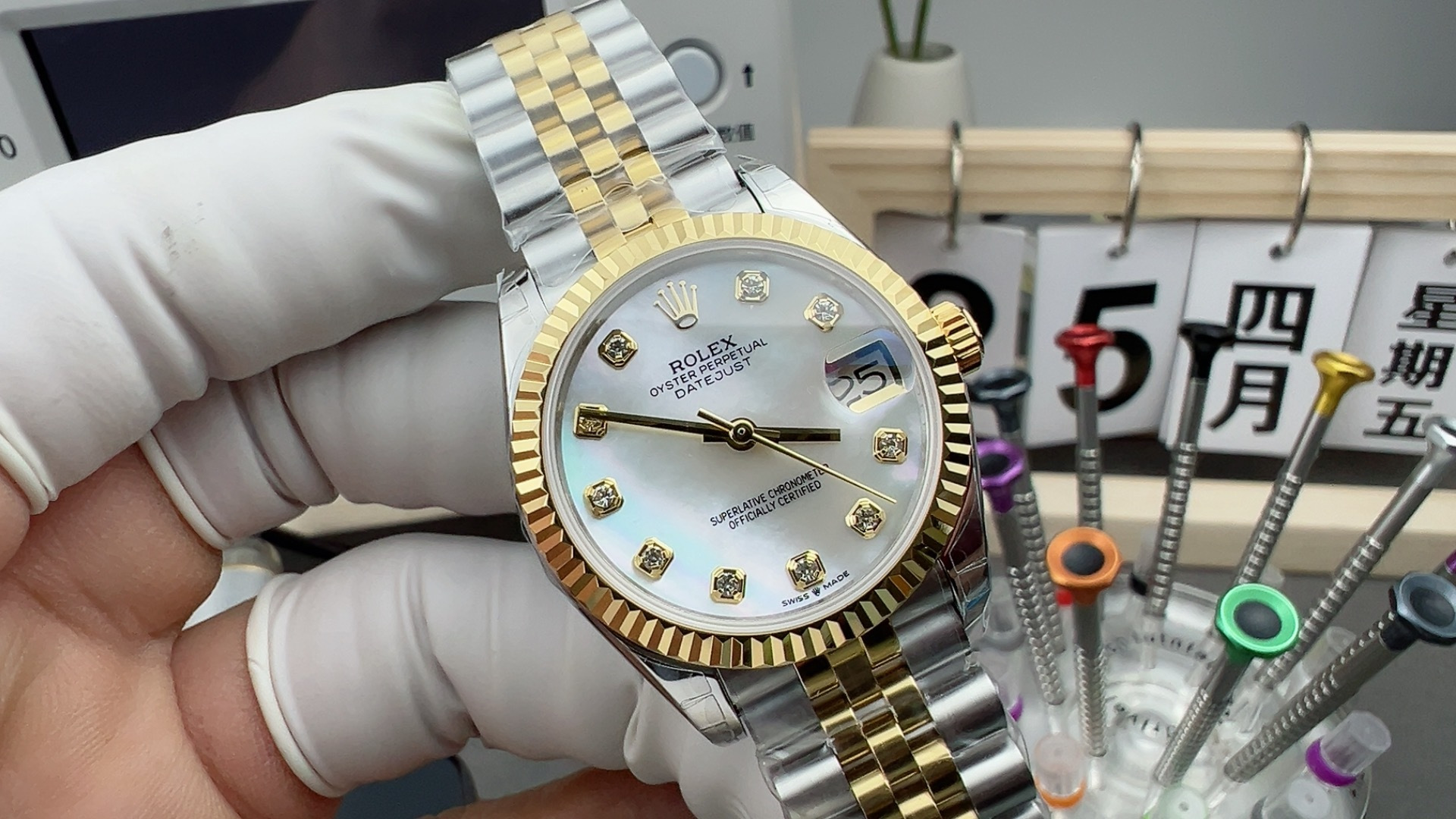 NO:158797,Gs31mm gold fritillary face,19860909Gs31mm间金贝母面,,Watch