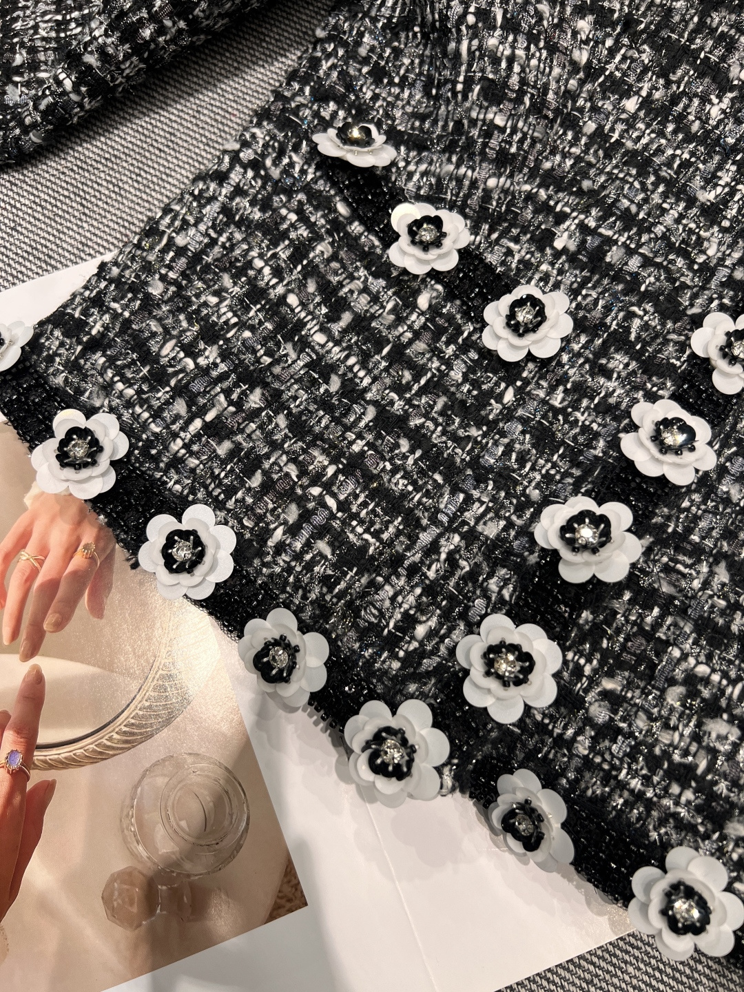 Chanel-Style Tweed Jacket with Floral Embellishments - Elegant Autumn Outfit 3 cmp i1757481402407 3129 0 2