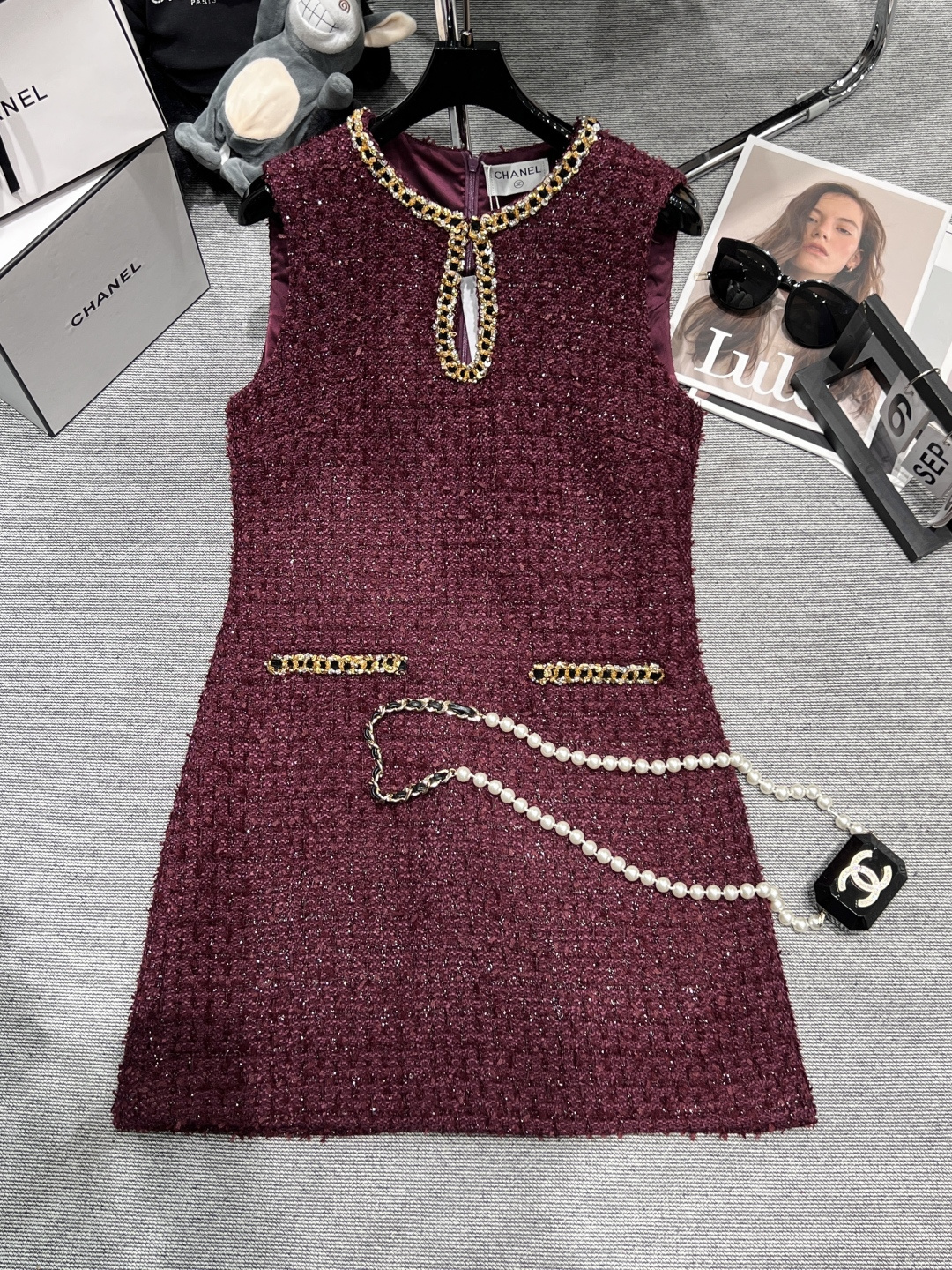 NO:501554,——Chane*——2025 early autumn new dress, exclusive edition, heavy industry beaded hollow design, full of design sense, upper body shows temperament and feminine SML, chanel, skirts, alexander wang19860909——Chane*——2025早秋新款连衣裙,独家开版,重工穿珠镂空设计,设计感十足,上身又显气质又有女人味SML,,chanel,skirts,alexander wang,Women's clothing