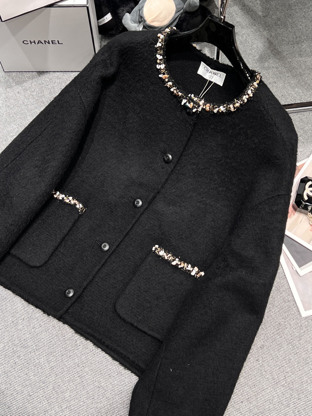 Chanel Women's Black Wool Blend Jacket with Shell Embellishments 3 cmp i1758603636489 5135 0 1