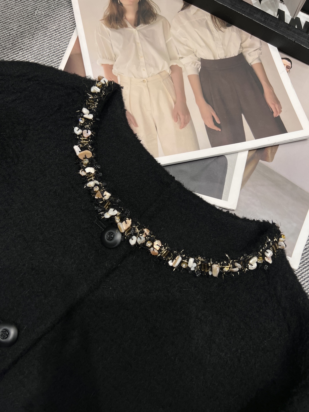 Chanel Women's Black Wool Blend Jacket with Shell Embellishments 4 cmp i1758603636604 4053 0 2