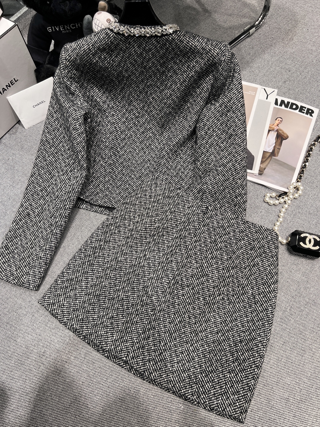Chanel-Inspired Tweed Set: Jacket and Skirt Outfit with Embellished Details 8 cmp i1758860038429 2217 0 6