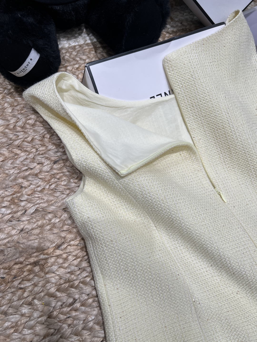 Chanel Tweed Sleeveless Gold Button Mini Dress