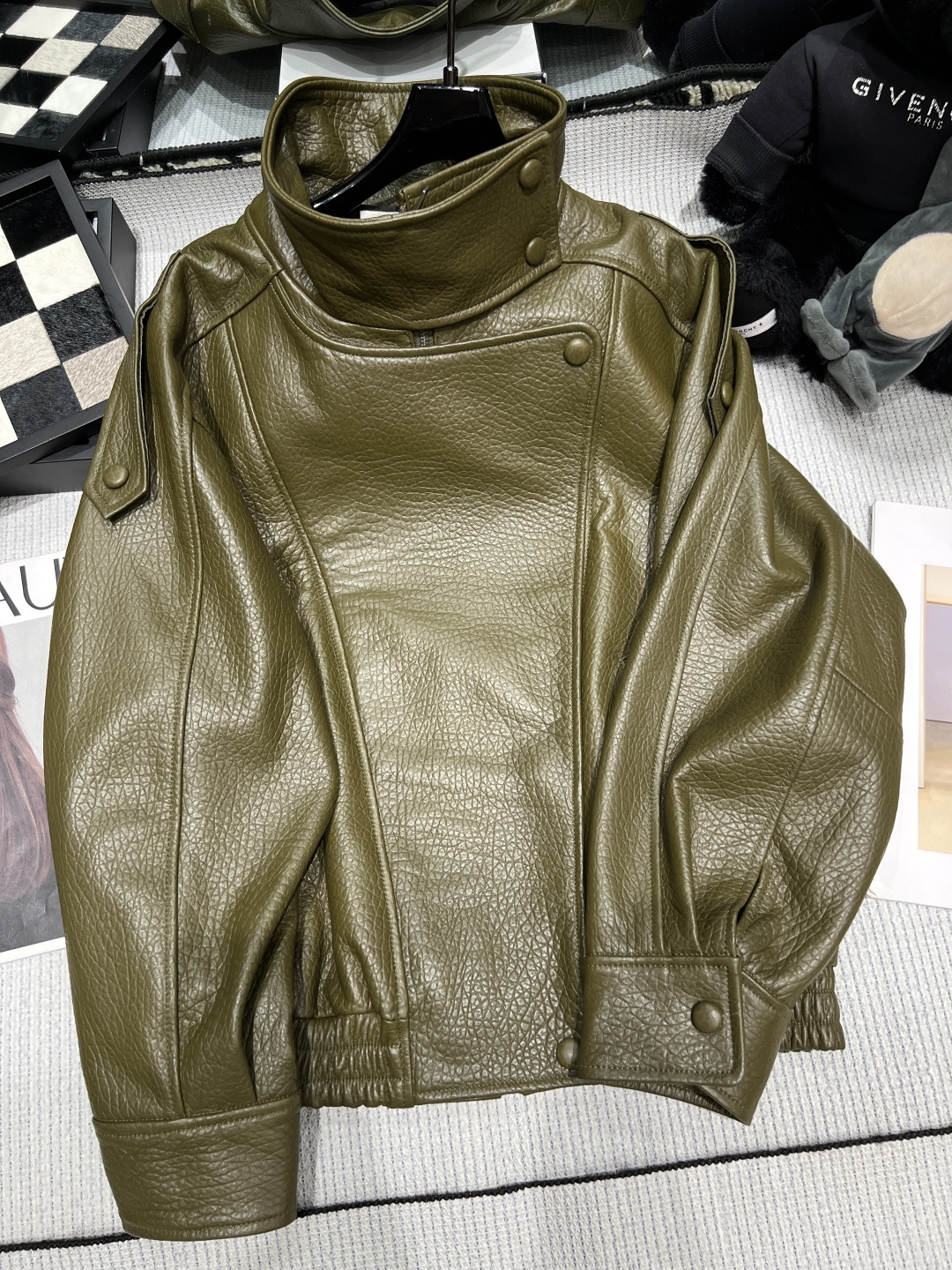 Saint Laurent Olive Biker Jacket