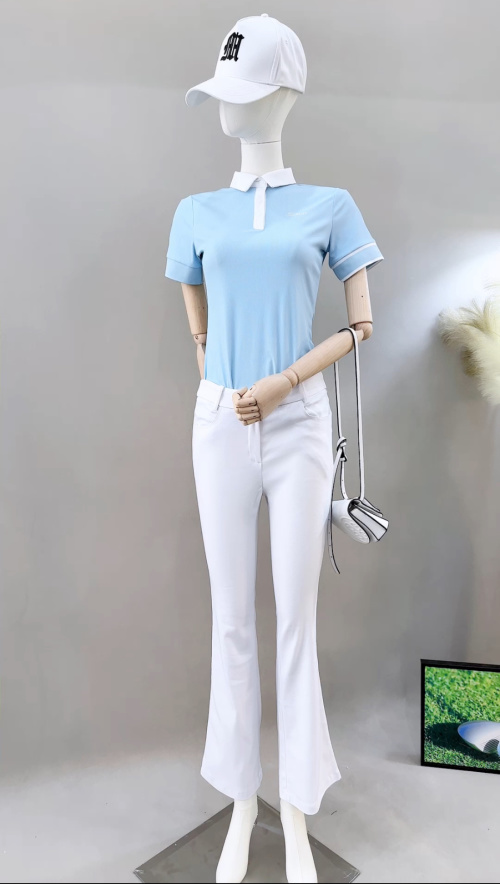 Women's High Waist Flare Leg Golf Pants - White, Comfortable & Stylish 1 Women's High Waist Flare Leg Golf Pants - White, Comfortable & Stylish