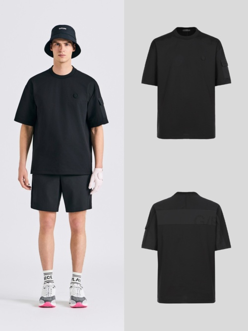 G FORE Men's Black Two-Fabric Quick-Dry Golf T-Shirt, Slim Fit 1 G FORE Men's Black Two-Fabric Quick-Dry Golf T-Shirt, Slim Fit