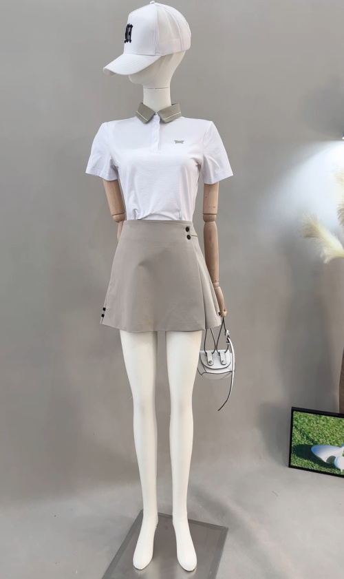 Women's High Waist Pleated Golf Skirt - Slim Fit, Sporty Style - Khaki 1 Women's High Waist Pleated Golf Skirt - Slim Fit, Sporty Style - Khaki