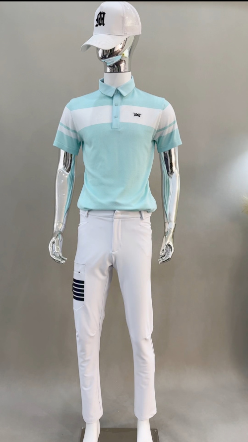 Men's Golf Polo Shirt - Striped Design, Breathable & Quick-Dry Fabric 1 Men's Golf Polo Shirt - Striped Design, Breathable & Quick-Dry Fabric