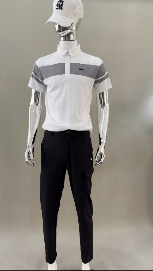 Men's Slim Fit Quick Dry Golf Polo Shirt Short Sleeve Striped Top 1 Men's Slim Fit Quick Dry Golf Polo Shirt Short Sleeve Striped Top