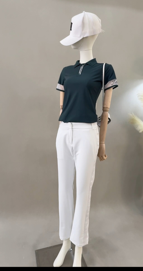 Women's White Golf Pants Straight Leg Slim Fit Quick-Drying Trousers 1 Women's White Golf Pants Straight Leg Slim Fit Quick-Drying Trousers
