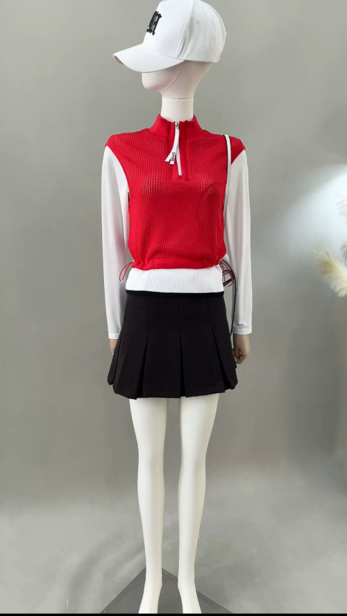 Women's Ice Silk Knitted Top Comfortable Breathable Slim Fit Golf Shirt 1 Women's Ice Silk Knitted Top Comfortable Breathable Slim Fit Golf Shirt