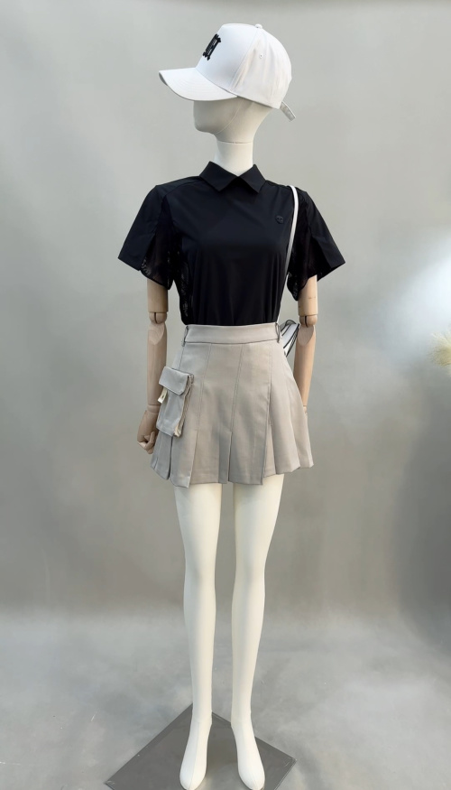Irregular Pleated Mini Skirt High Waist A-Line Skirt Khaki Slimming 1 Irregular Pleated Mini Skirt High Waist A-Line Skirt Khaki Slimming