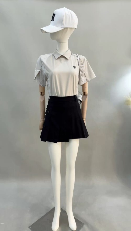 Women's Golf Outfit - Polo Shirt with Lace Detail and Mini Skirt 1 Women's Golf Outfit - Polo Shirt with Lace Detail and Mini Skirt