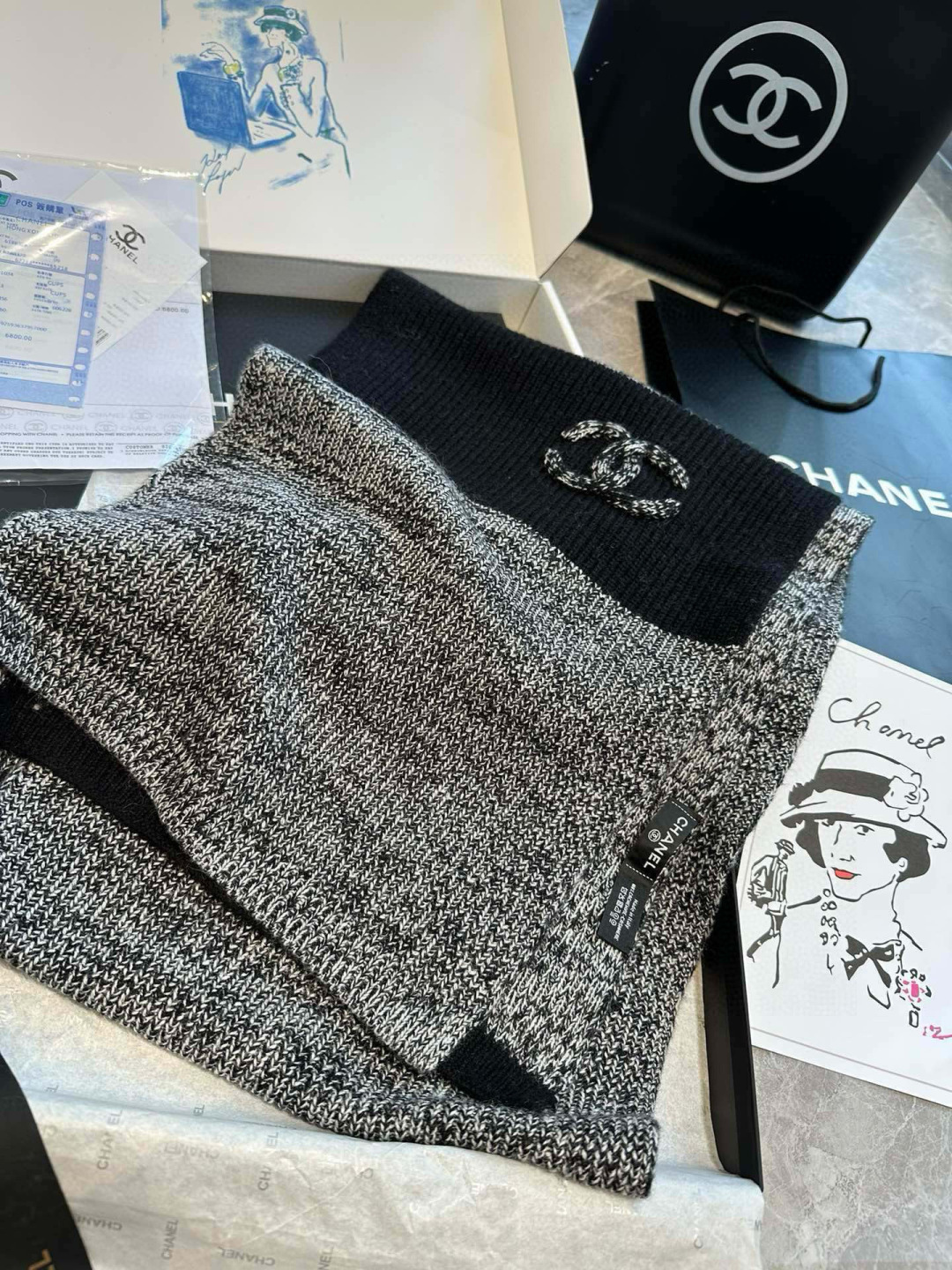 👑👑Chanel24秋冬新款24b针织围巾羊绒针织长巾‼️美翻了[流泪]御用殿堂级极品‼️新款在售 进口