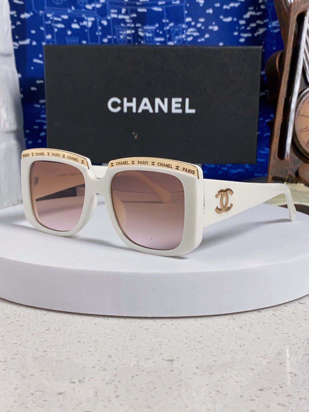  Chanel香奈儿 2025新款 大框方形金属边双C字母logo太阳镜墨镜 女士墨镜太阳镜